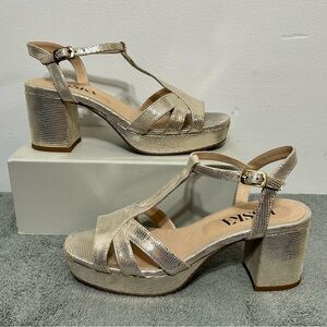 Esska Charlie Metallic Platform Block Heels